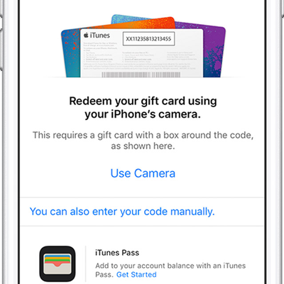 iPhone App Store 礼品卡兑换界面