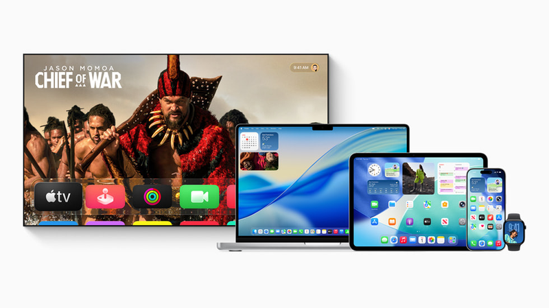 Apple TV+多设备同步播放界面展示