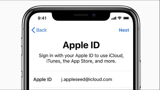 iPhone Apple ID登录界面