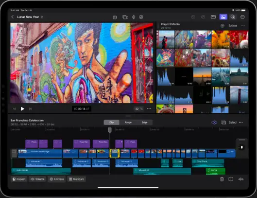 iPad版Final Cut Pro编辑界面