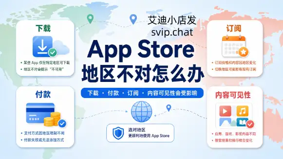 App Store 地区不对怎么办？下载应用、付款和订阅会受什么影响