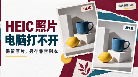 HEIC照片与JPEG兼容副本的文件格式示意