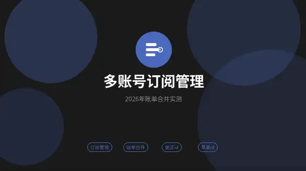 多账号订阅统一管理账单合并
