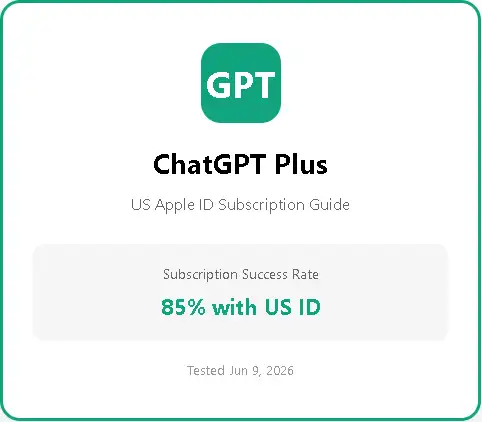 美区AppleID订阅ChatGPTPlus