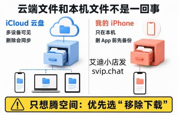 iCloud 云盘与我的 iPhone 本地文件的区别
