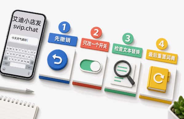 iPhone 键盘误改词的四步安全排查顺序